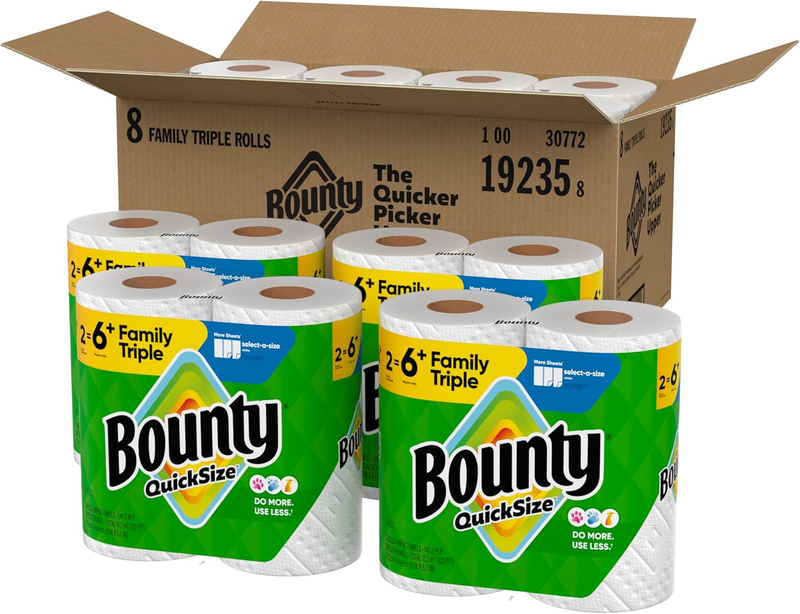 Quick Size Paper Towels White 8 Family Triple Rolls = 27 Regular Rolls9