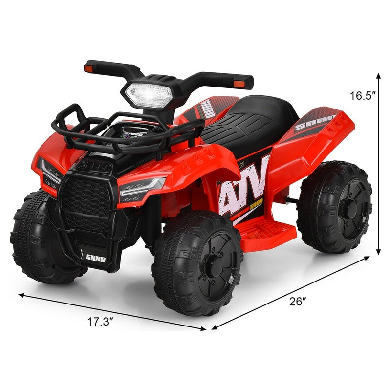 6V Kids ATV Quad Electric Ride on Car Toy Toddler with LED Light MP3 Red2