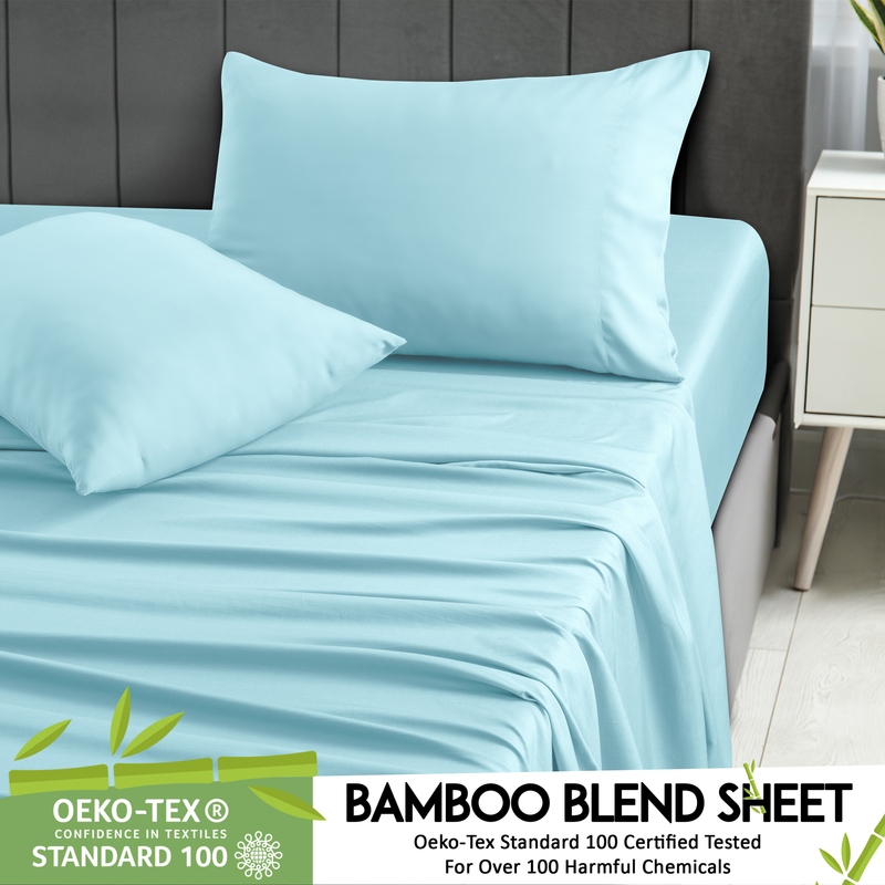 Rayon from Bamboo Blend Sheets Set Queen - 4 Piece Deep Pocket Bed Sheets Set, B7