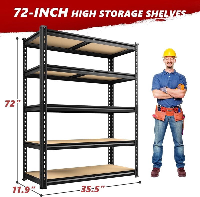 2020LBS Storage Shelves 5 Tier Garage Shelving Heavy Duty Adjustable Garage Shel2