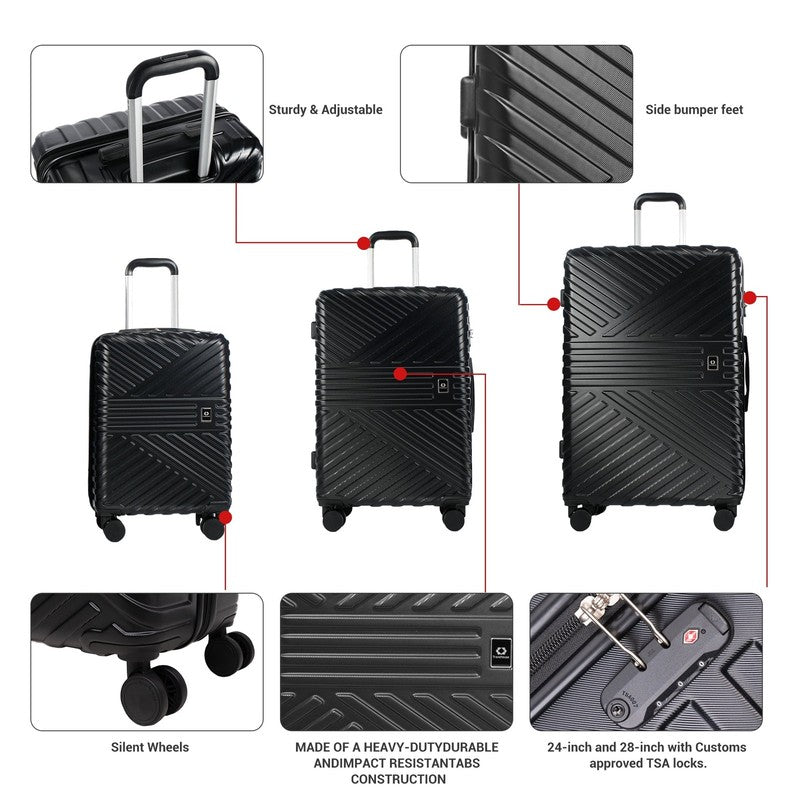 6-Piece Hardshell Luggage Set - Lightweight Suitcase with Carry-On Backpack, Duf6
