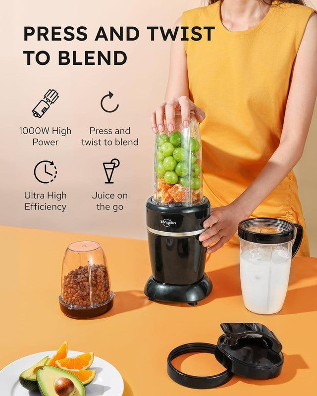 1000W Smoothie Blender for Kitchen, Blenders for Smoothies with (3) Cups (2) Spo1