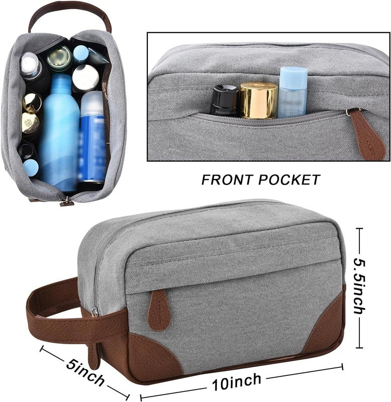 50L Canvas Duffle Bag Grey w/ Toiletry Bag Travel Gym Weekender Carry On6