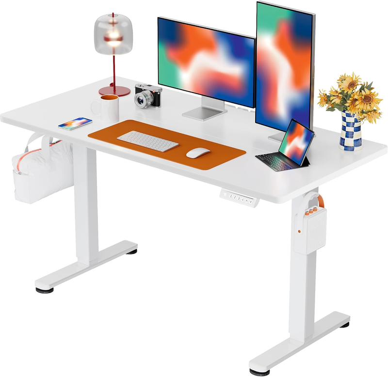Electric Standing Desk 48x24 Height Adjustable Sit Stand Office Desk White0