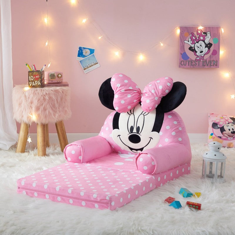 Minnie Mouse 2 In 1 Flip Out Chair, Toddler, Pink Polyester1