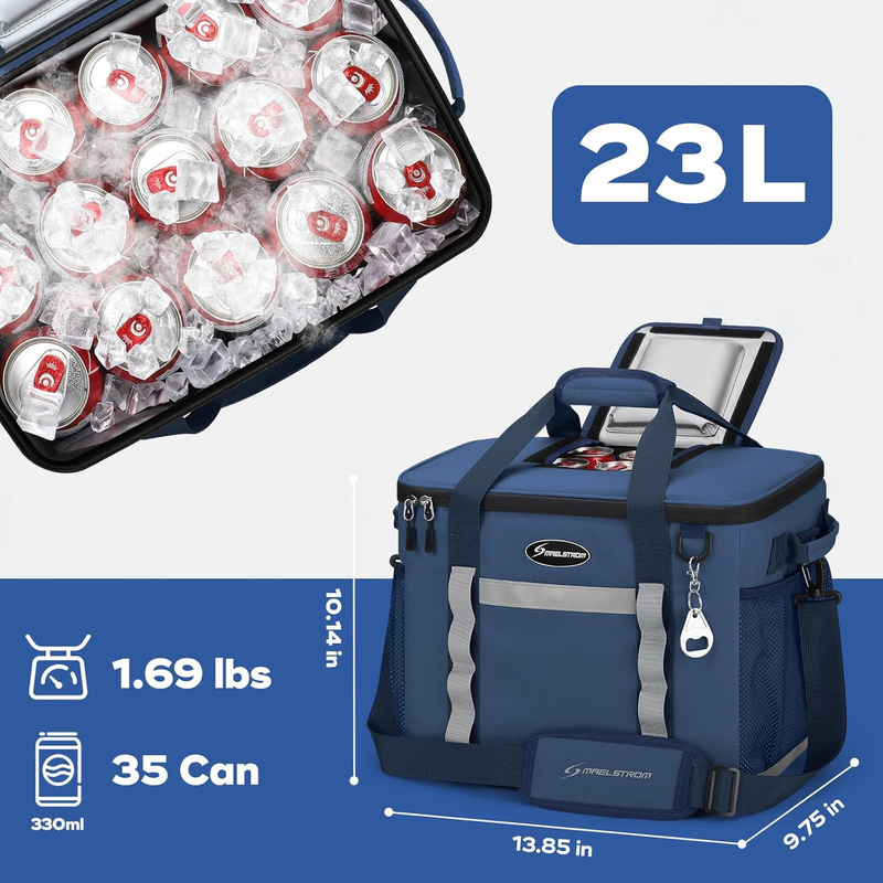 Collapsible Soft Cooler Bag 35 Cans Leakproof Beach Camping Cooler4