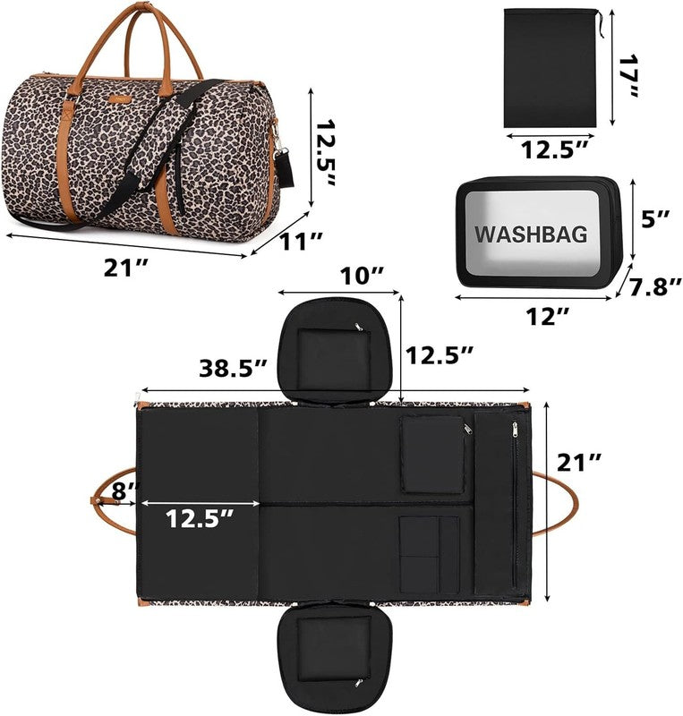 2in1 Garment Duffle Bag 3Pc Set Hanging Suit Travel Carry On4