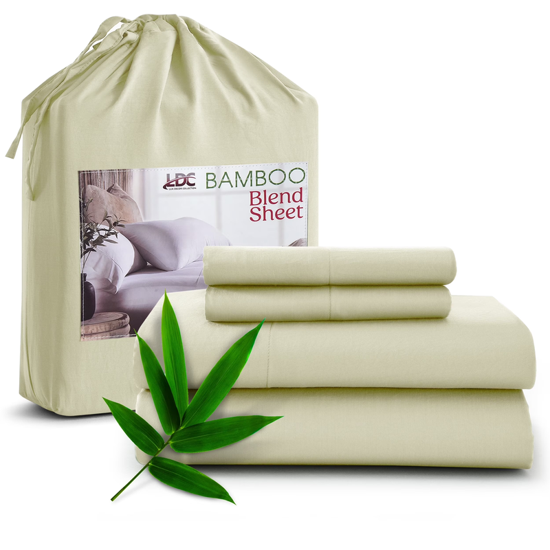 Rayon from Bamboo Blend Sheets Queen Size - 4 Piece Deep Pocket Bed Sheets Set, 0