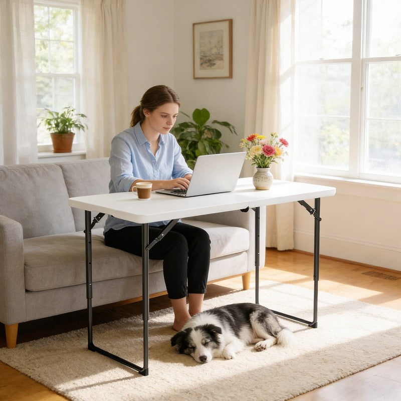Folding Table 4 FT Lightweight Table, Plastic Rectangular Indoor Outdoor Table I2