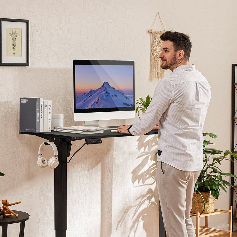 55"×24" Electric Height Adjustable Standing Desk Sit Stand Workstation Black1