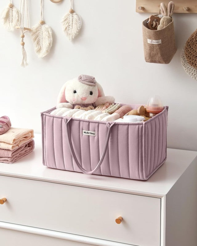 Baby Diaper Caddy Organizer Storage Basket Newborn Essentials Mauve6