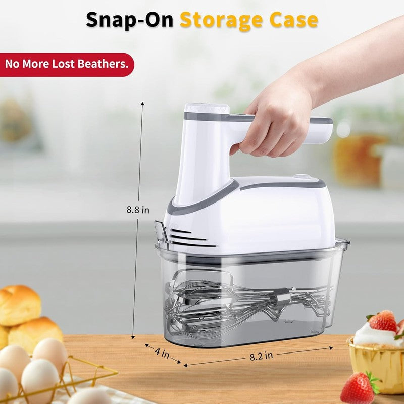 Cordless Hand Mixer, 12 Speed Rechargeable Electric Handheld Mixer with 6 X 304 4
