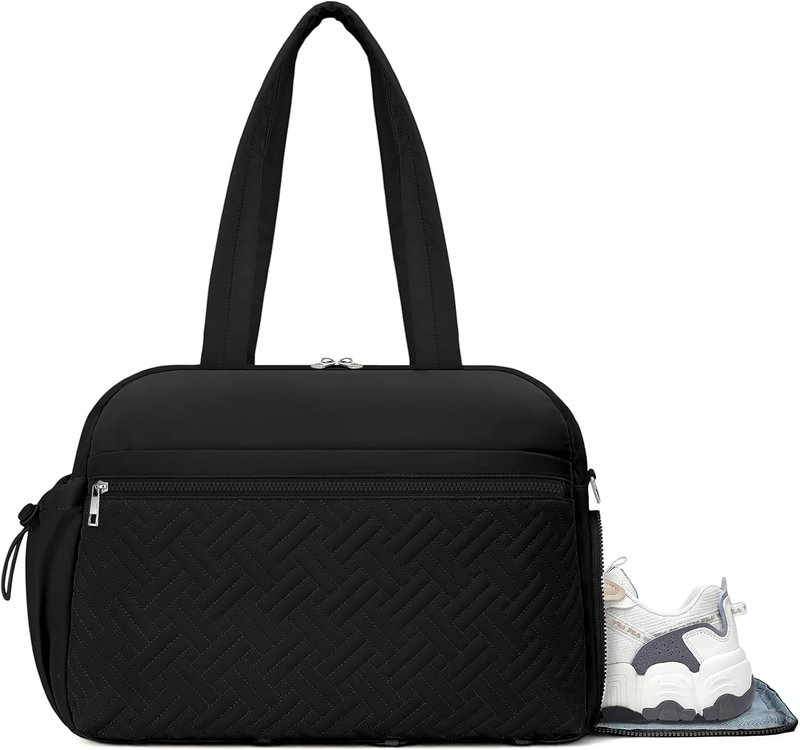 Gym Bag Women Lightweight Duffle Shoe Wet Compartment Yoga Travel Black9