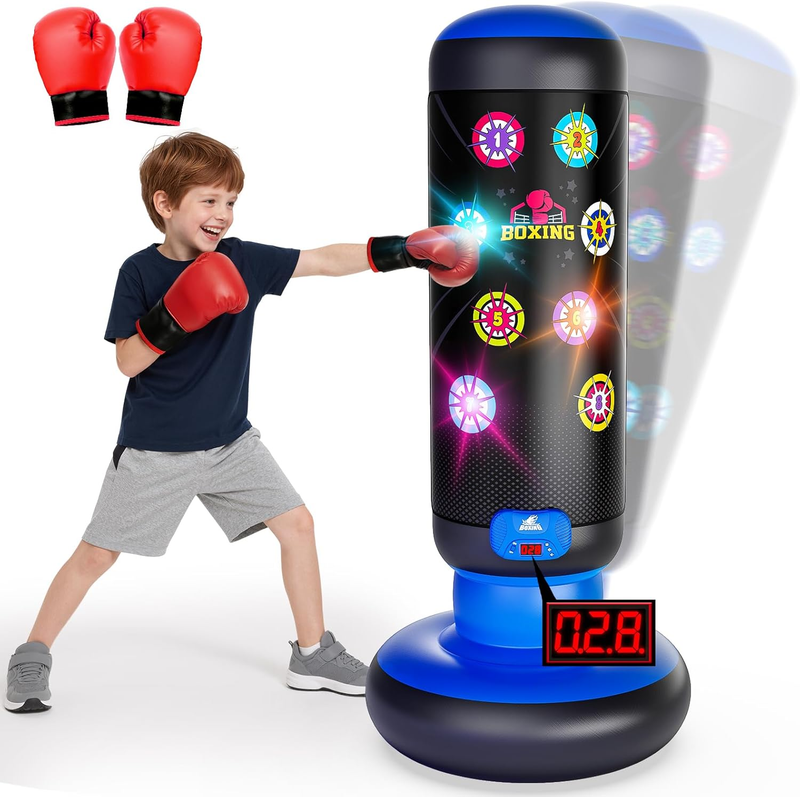 Kids Punching Bag with LED Scoring Lights Music Boxing Toy Ages 4 128