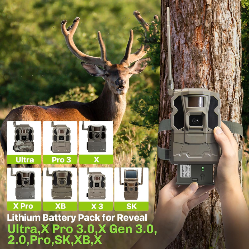 4 Pack Reveal Rechargeable Batteries + 4 Port Charger Trail Cameras X Pro Ultra4