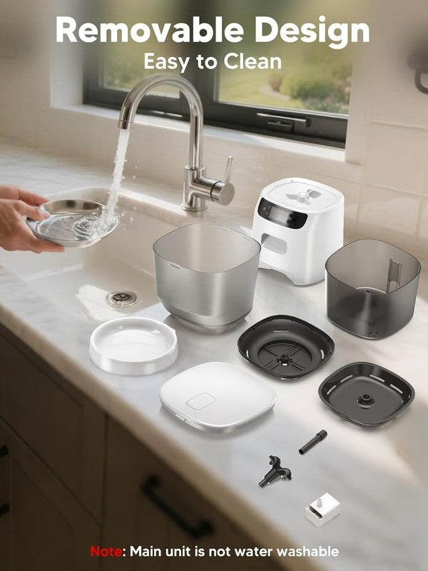 Automatic Cat Feeder and Water Fountain, 4L Pet Food Dispenser with 2L Filter7