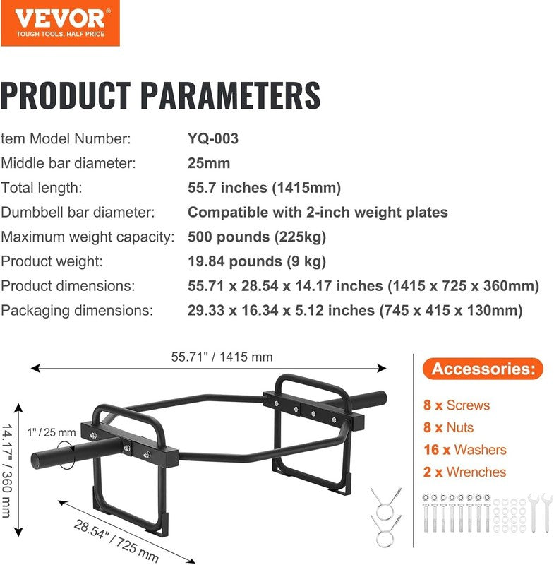Safety Squat Bar 700/1500lb + Hex Trap Bar 500lb for Squats Deadlifts Rehab6