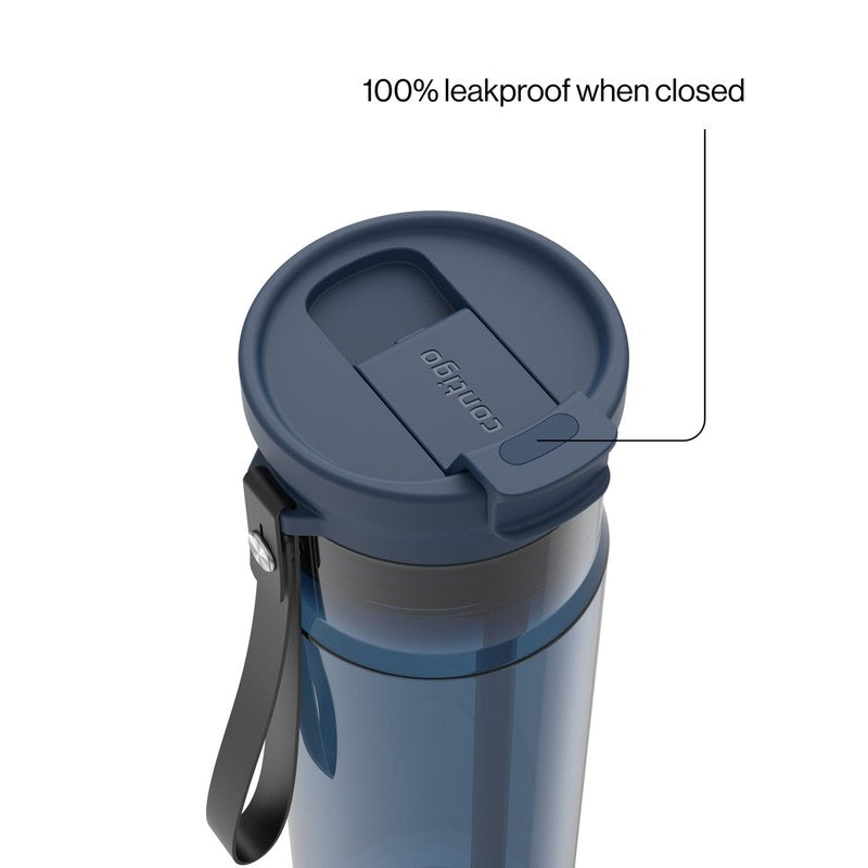 28oz DualSip Leakproof Water Bottle Tumbler Straw Carry Strap Blue2