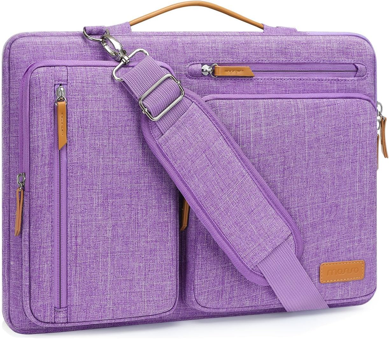 15.6 Inch Laptop Shoulder Bag 360 Protective Messenger 4 Zipper Pockets0