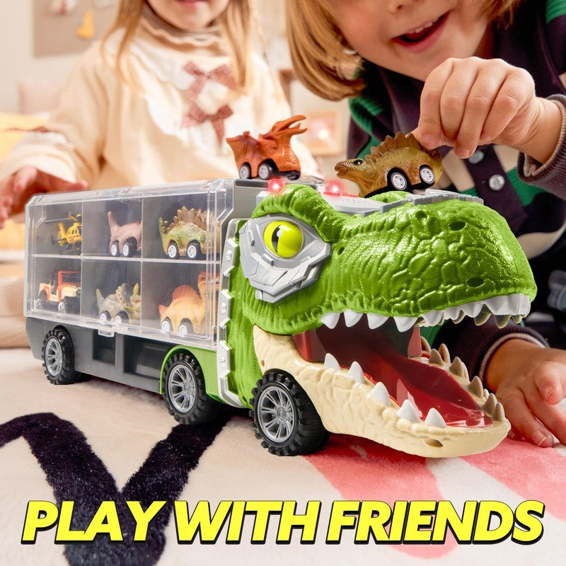 13 in 1 Dinosaur Truck Toys for Kids, Dinosaur Truck with Light & Sound, Includi5