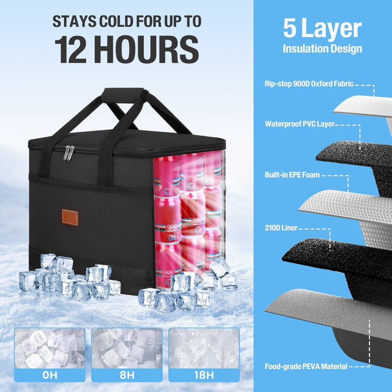 48 Can Collapsible Soft Cooler Bag   Insulated, Leakproof, Portable for Travel1