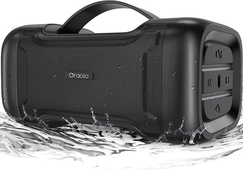 Bluetooth Speaker Deep Bass, IPX6 Waterproof, 24H Playtime, TF/USB/AUX, Mic9