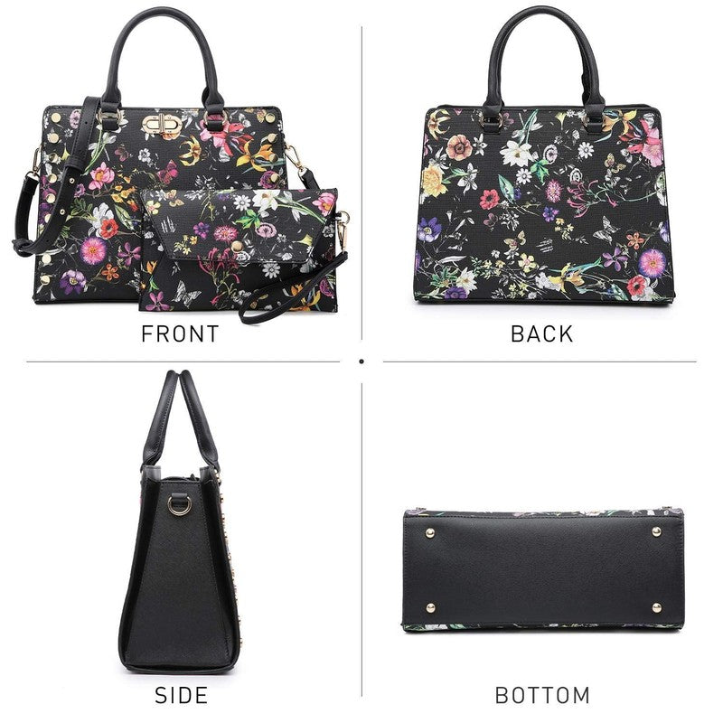 Women Satchel Handbag Shoulder Tote Work Bag with Matching Wallet4