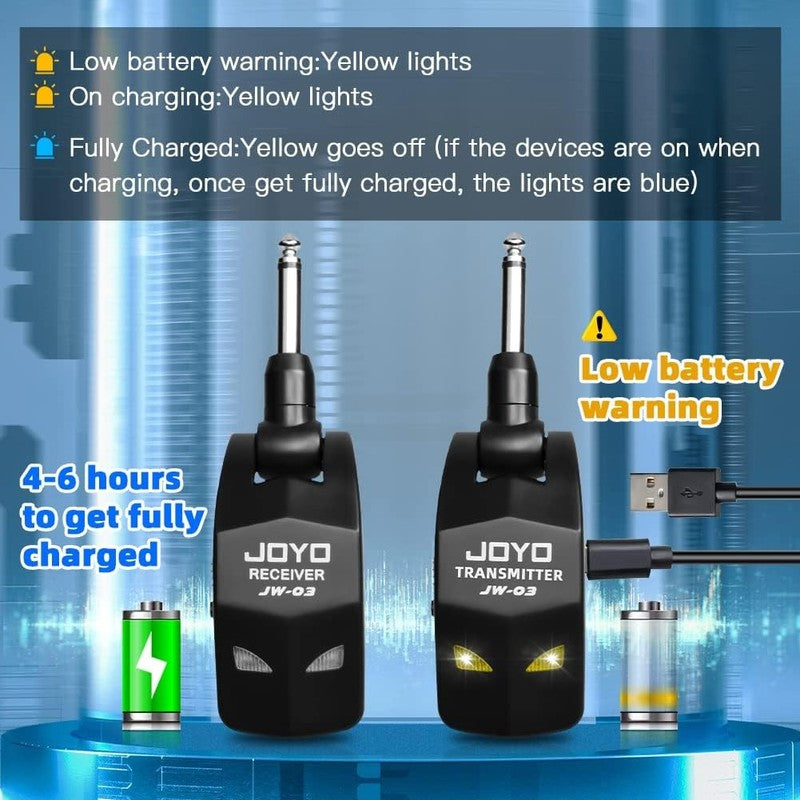 2.4GHz Wireless Guitar System 4 Channel Rechargeable Transmitter Receiver3