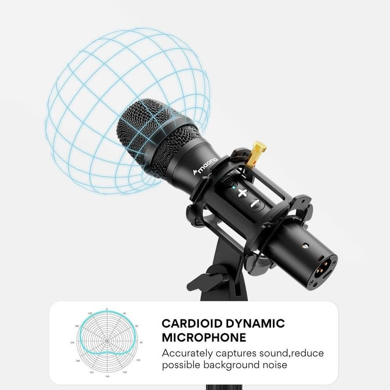 USB/XLR Dynamic Microphone for Podcast Streaming Vocal Recording HD300T6