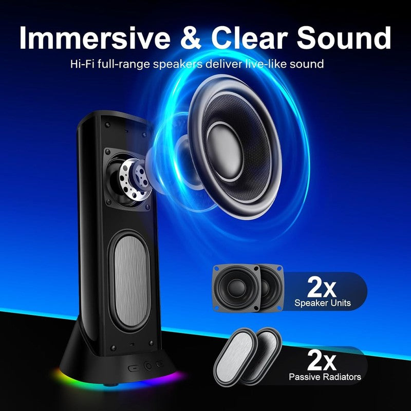 RGB Computer Speakers USB USB C 3.5mm Aux Plug Play PC Laptop Stereo1
