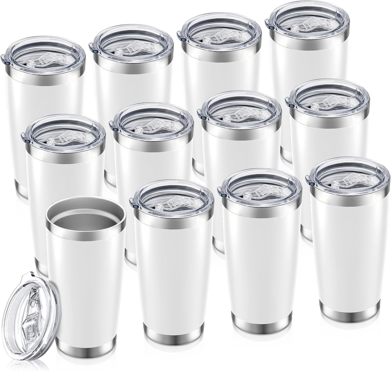 20oz Stainless Steel Tumbler 12 Pack Vacuum Insulated Coffee Cups0