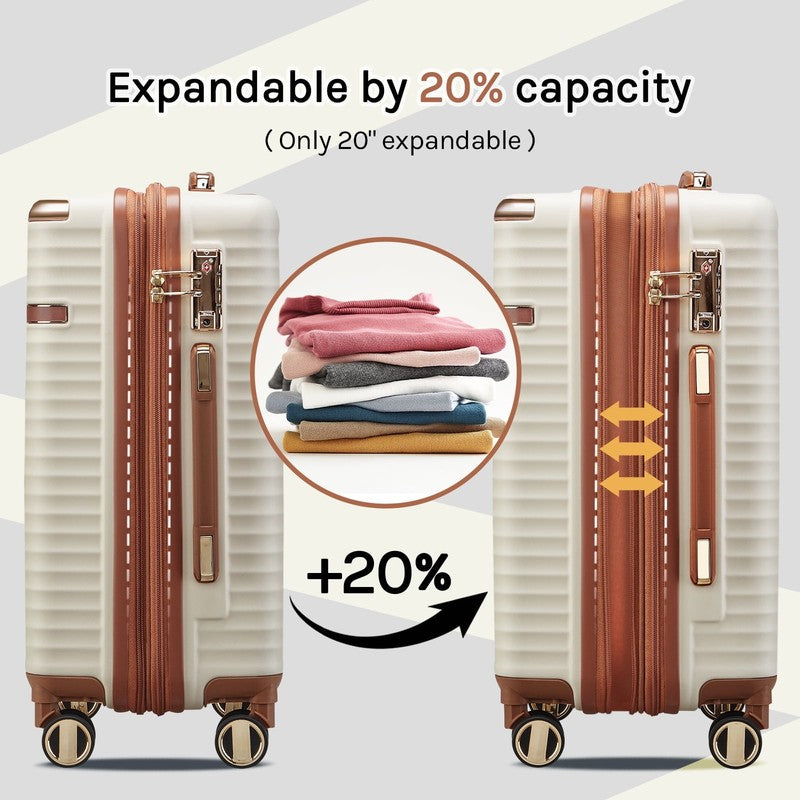 3 Piece Carry On Luggage Set with Swivel TSA Lock and Leather Carry Bag6