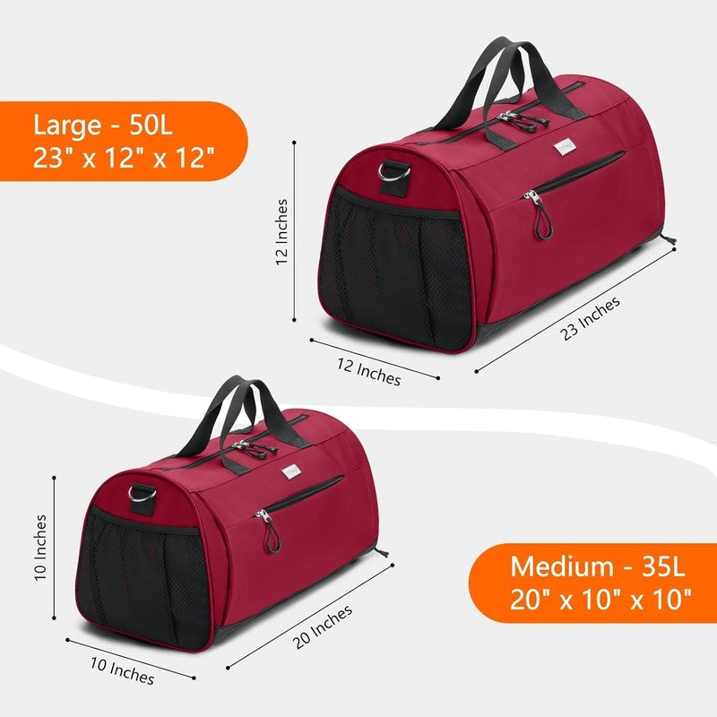 Gym Bag Unisex Duffel Shoe Compartment Wet Pocket Travel Sports Red M3