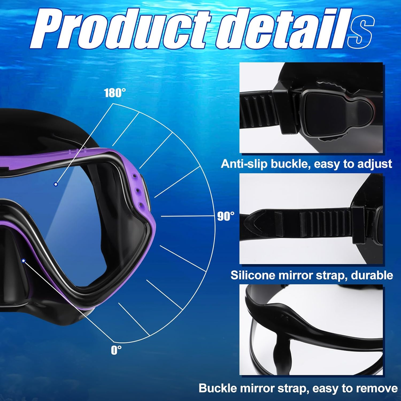 6 Pack Swim Goggles with Nose Cover Anti-Fog Leakproof Diving Mask for Adults2