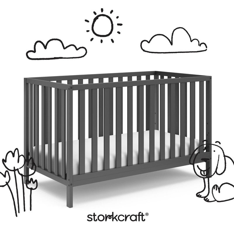 Sunset 4 In 1 Convertible Baby Crib, Gray10