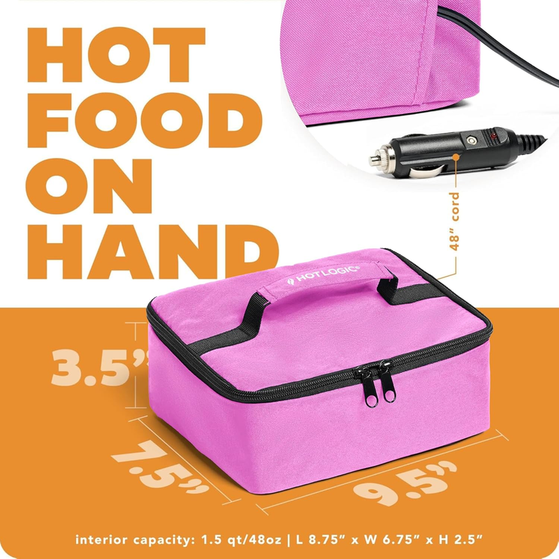 Mini Heated Lunch Box 12V Portable Electric Food Warmer Pink6