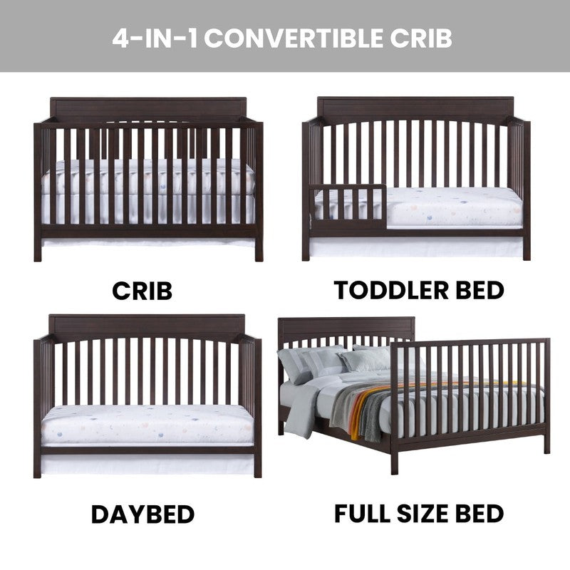 Harper 4-in-1 Convertible Crib Espresso Brown GREENGUARD Gold Wooden2