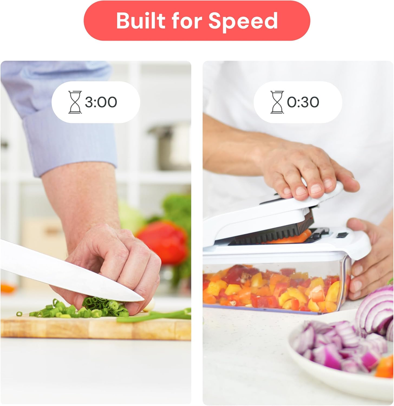 4-in-1 Vegetable Chopper & Spiralizer Food Chopper with Container White2