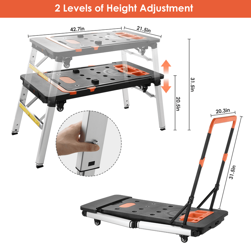 7-In-1 Multifunctional Folding Work Table, Portable Workbench for Garage, as Saw2