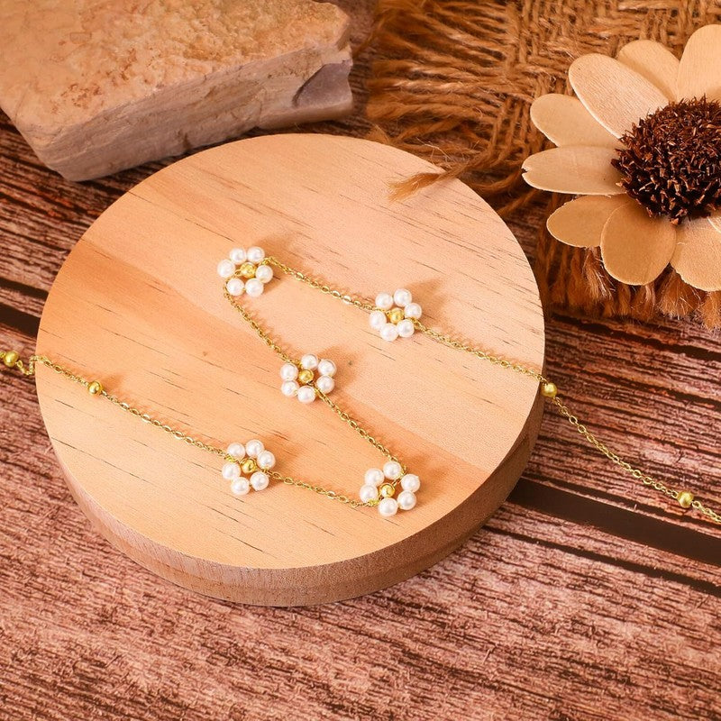 Pearl Necklace for Women, Gold Plated Stainless Steel6