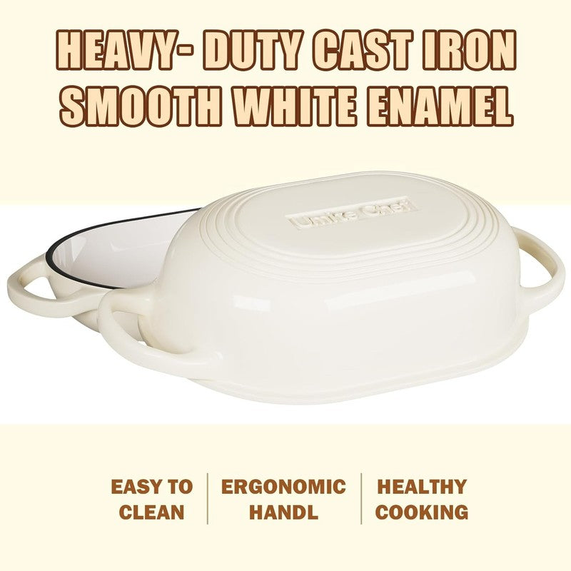 5QT Cast Iron Dutch Oven Bread Kit w/ Banneton Lame Cream White2
