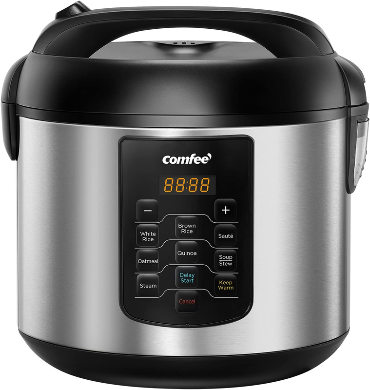 Rice Cooker 10 Cup/20 Cup Cooked 8 in 1 Steamer Sauté Warmer 5.2Qt Large10