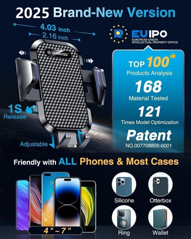 2025 Grade Car Phone Holder with Strong Suction & Clip for All Phones4