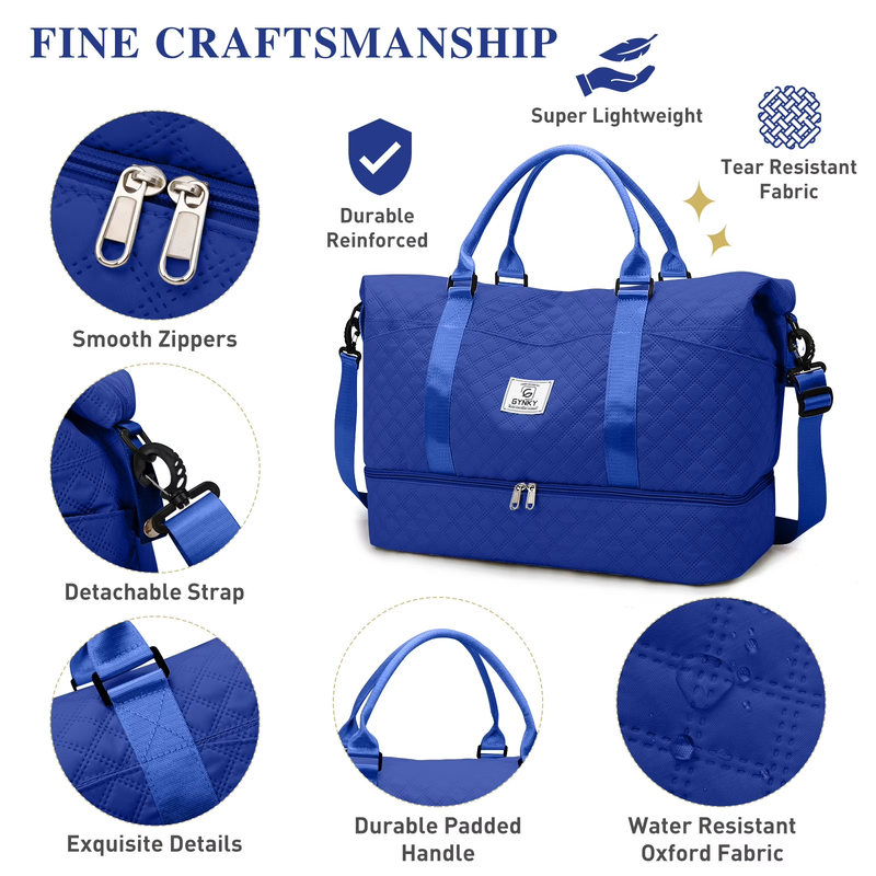 Travel Duffle Bag Weekender Bags for Women with Shoe Compartment Carry on Overni4