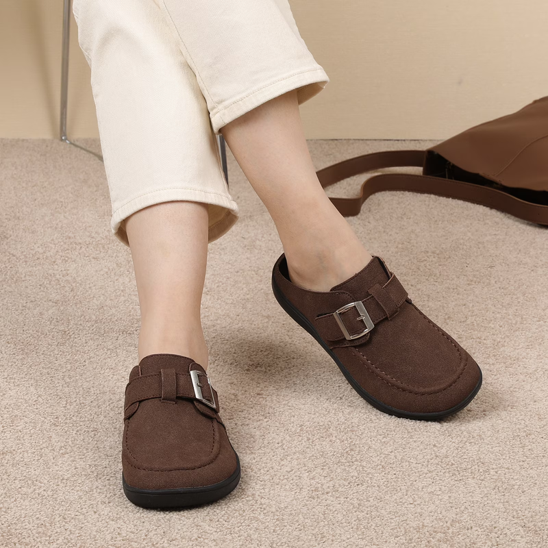 Comfort Women's Wide Suede Clogs Slip On Mules with Buckle6