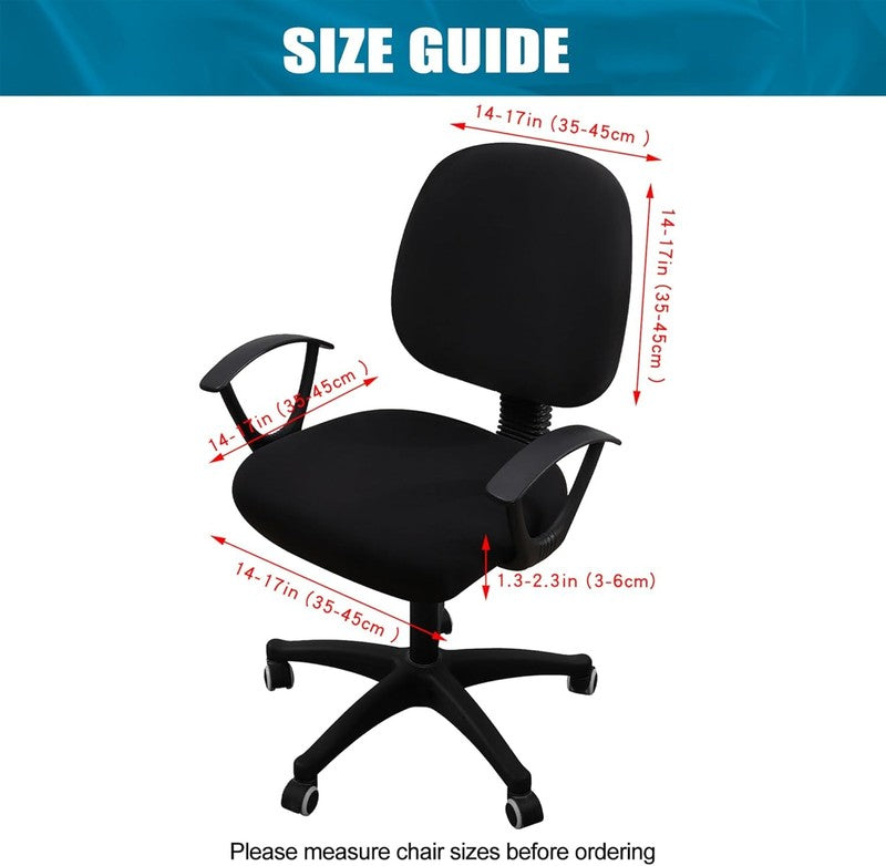 Universal Stretch Chair Covers for Office   Washable Black Slipcovers3