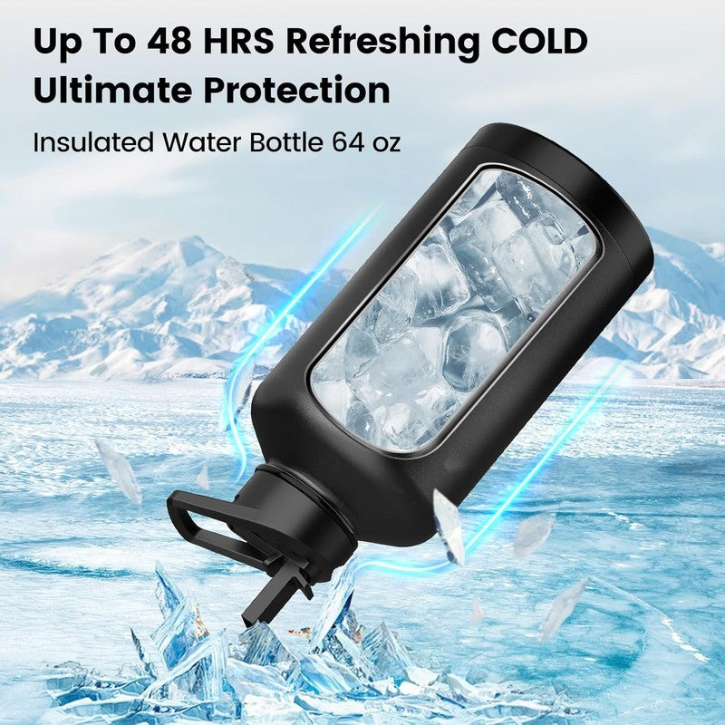 64oz Insulated Water Bottle   Triple Wall Vacuum, Leakproof, BPA Free, Black1