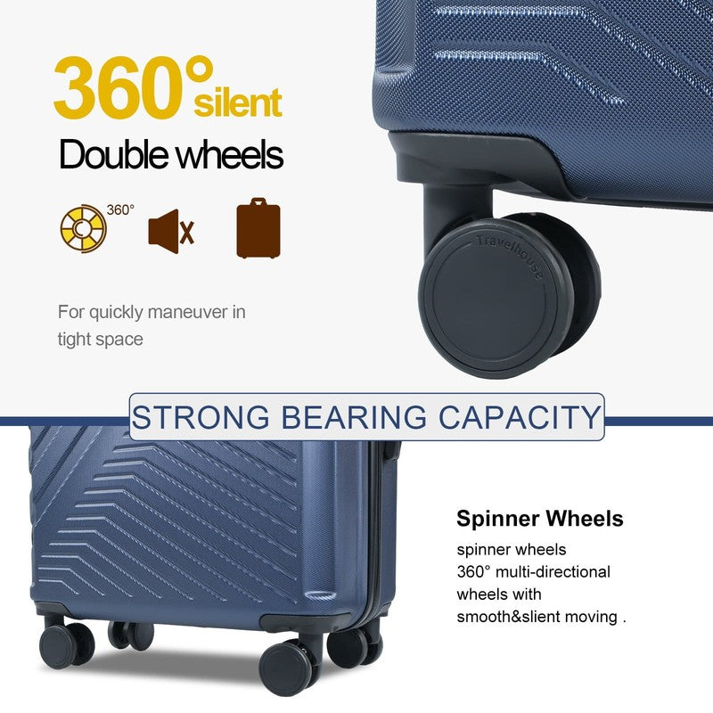 3Pc Hardside Luggage Set TSA Lock Spinner Wheels 20 24 28in Navy Blue6