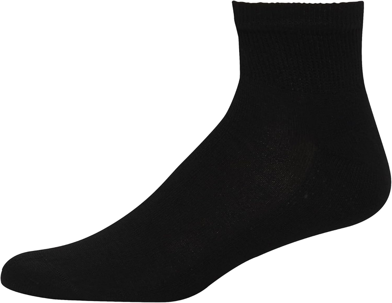 Men’s Double Tough Crew Socks Moisture Wicking Work Socks Black White Pack2