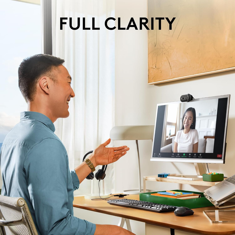 Brio 101 Full HD 1080P Webcam w/ Mic Shutter USB A Streaming PC Laptop Black1